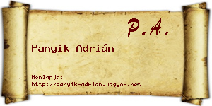 Panyik Adrián névjegykártya
